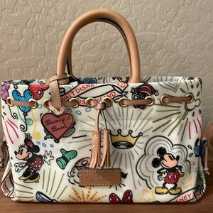 Disney parks Dooney and Bourke sketch tassel tote satchel with crossbody strap